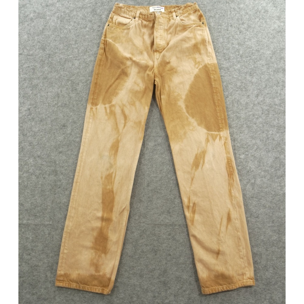 Reformation Jeans Womens 27 Brown Beige Denim Cynthia High Rise Tie Dye